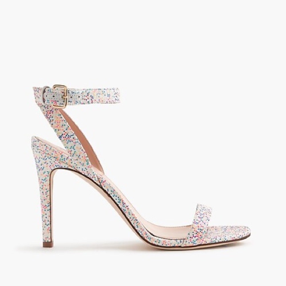 J. Crew Glitter skinny-strap sandals